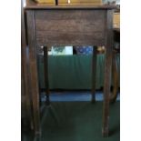 An Edwardian Oak Lift Top Sewing Box, Interior Requires Attention, 37.5cms Square