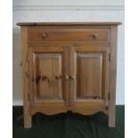A Small Modern Pine Cupboard with Single Top Drawer, 65cms Wide