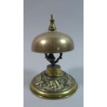 A Late Victorian Brass Desk Bell, Missing Knob but Working Order, 13cms High