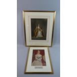 A Framed Print of a Young Queen Victoria together with a Print of Her Majesty Queen Alexandra