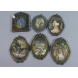 A Collection of Six Continental Oval Miniature Frames