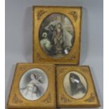 A Collection of Three Coloured 19th Century Engravings Set in Modern Gilt Frames