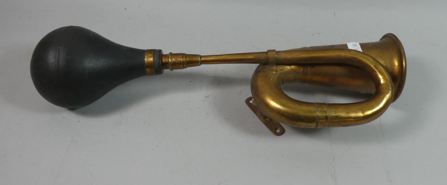 A Vintage Style Brass Car Horn, Working 42.5cms Long