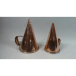 A Pair of Victorian Graduated Copper Ale Warmers, The Tallest 23cms High