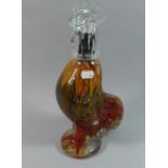 A Modern Glass Novelty Decanter in the Form of a Rooster Containing Pickled Peppers, 31cms High