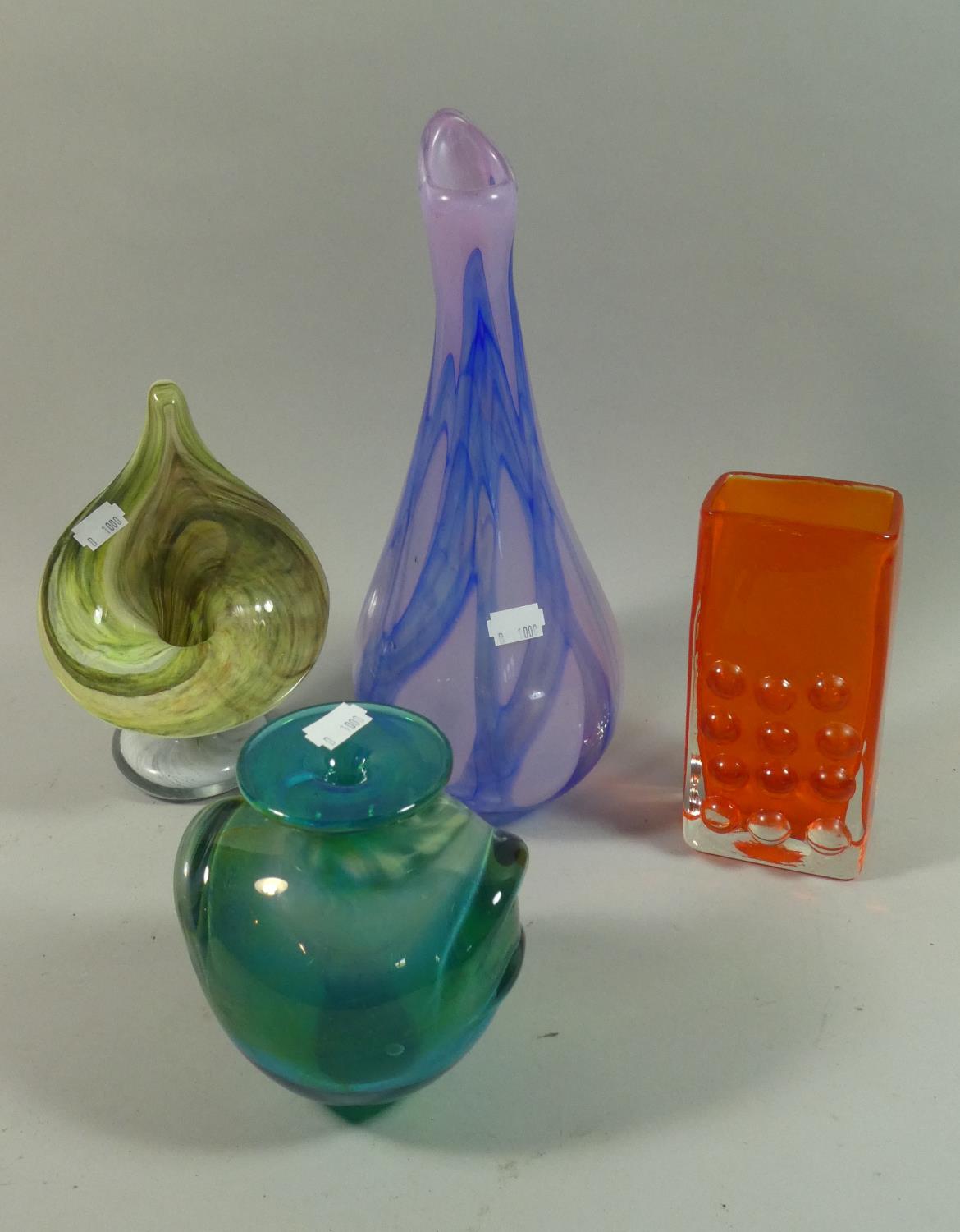 A Collection of Coloured Glass Vases to Include Mdina, Jack in the Pulpit, Whitefriars Etc