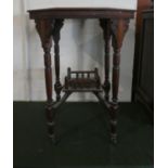 An Edwardian Mahogany Octagonal Occasional Table with Galleried Stretcher Shelf, 60cms Diameter