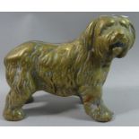 A Heavy Brass Model of an Old English Sheepdog, 23cms Long