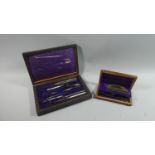 An Edwardian Cased Drawing Set together with a Smaller Example
