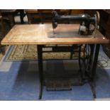An Industrial Singer Treadle Sewing Machine, 106cm Wide