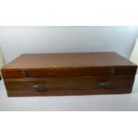 An Edwardian Wooden 'Under the Bed' Storage Box with Two Handles, 91cms Wide