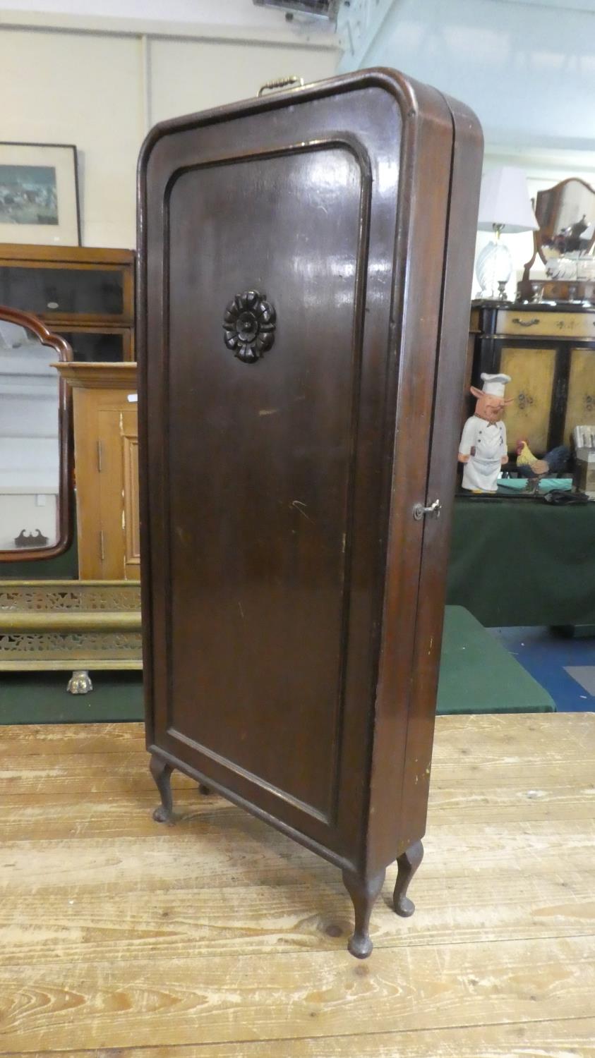 A Edwardian Mahogany Hinged Two Section Sewing Companion with Fitted Interior Having Bobbins and - Image 2 of 2