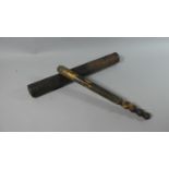 A 19th Century Courtroom Truncheon Monogrammed S C in Metal Canister. Found in the Wall of