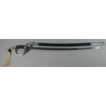 A United States Marine Sword in Chrome Mounted Scabbard with Etched Blade