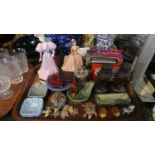 A Tray of Sundries to Include Wade Pipe Stand, Whimsy, Tortoises, Dishes, Coalport Figure,