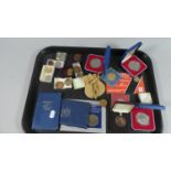 A Tray Containing Various Proof Coins and Medallions etc