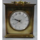 A Heavy Brass Cased Carriage Clock with Quartz Battery Movement, Working Order, 15cms High (Max)