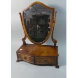 A Reproduction Regency Style Shield Back Dressing Table Mirror with Serpentine Front and Two Drawers