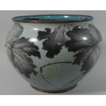 A Chinese Cloisonne Enamelled Bowl Decorated with Reeds and Koi Carp, 25cms Diameter