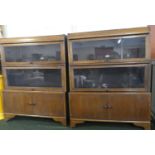 A Pair of Edwardian Wilton Bookcases in the Globe Wernicke Style, Each 83cms Wide