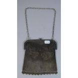 A Ladies Chain Mail Purse, The Frame Stamped Alpaca