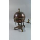 A 19th Century Brass and Copper Samovar with Ring Handles, Globular Form and on Claw and Ball