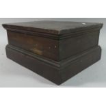 A 19th Century Stained Pine Workbox with Hinged Lid and Removable Fitted Tray, 32.5cms Wide