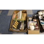 Two Boxes Containing Ceramics, Cook Books etc