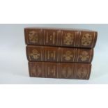 A Set of Three Leather Volumes on Shakespeare The Histories, The Comedies and The Tragedies by Peter