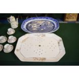 Two Edwardian Draining Meat Plates