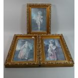 A Set of Three Gilt Framed Prints, 38.5cm high