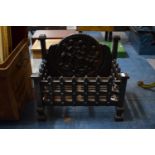 A Modern Wrought Iron Fire Basket, 42cm Wide