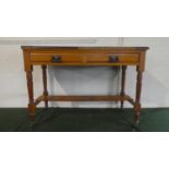 An Edwardian Side Table with Two Drawers, Unrelated Later Top, 104cm Wide