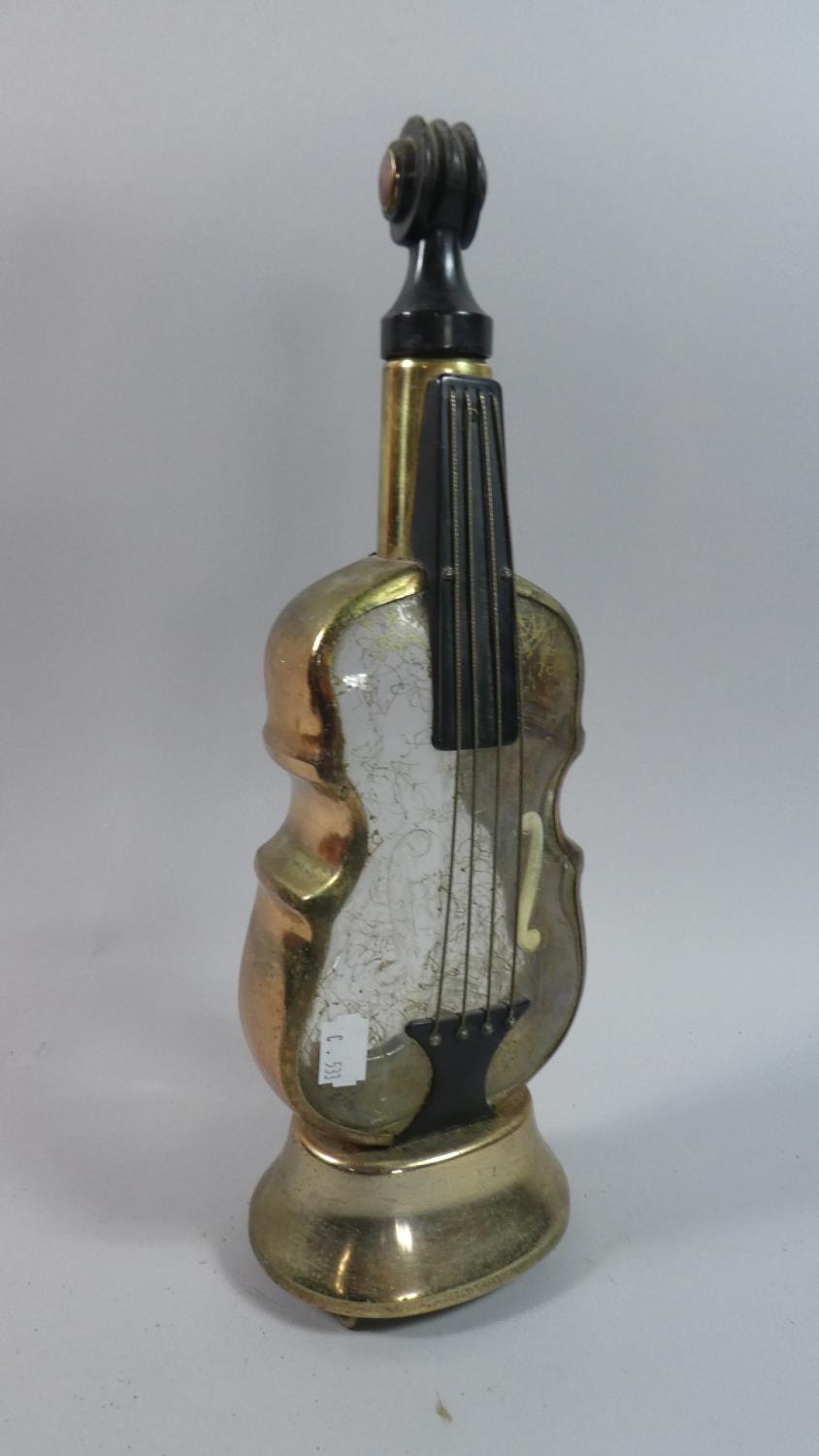 A 1950's Novelty Musical Decanter in The Form of a Double Bass, 35.5cm High