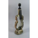 A 1950's Novelty Musical Decanter in The Form of a Double Bass, 35.5cm High