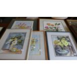 A Collection of Five Still Life Watercolours by John Stuttard