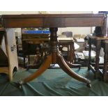 A Mid 19th Century Mahogany Lift and Twist Tea Table on Turned Support with Quadrant Base Having a