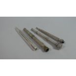 A Collection of Four Silver Plated and Jewelled Pencils