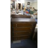 An Edwaid Oak Galleried Four Drawer Bedroom Chest, 84cm Wide