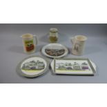 A Tray Containing Reproduction Jugs, Reproduction Railway Plate and Tray