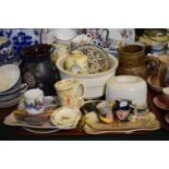 A Tray of Ceramics to Include Steiner Vase, Royal Doulton and Other Miniature Character Jugs,
