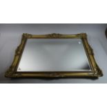 A Large Rectangular Gilt Framed Wall Mirror, 80cm Wide