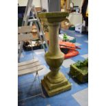 A Reconstituted Stone Garden Statue Stand of Vase Form on Square Stepped Base, Total Height 98cm