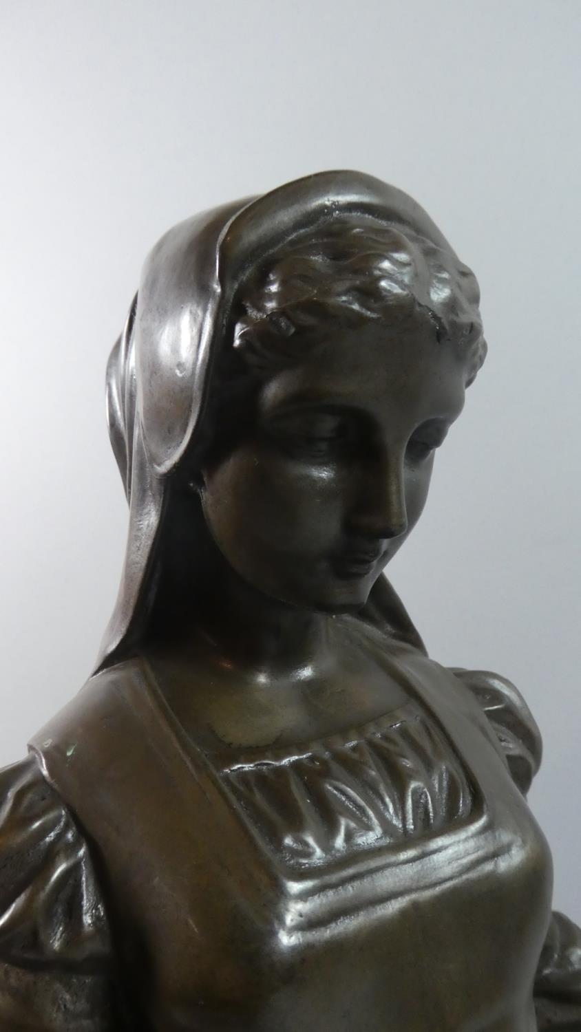 A Bronzed Parian Figure of "Marguerite" Stamped 'Copeland' Designed by Sarah Terry and Dated 1868, - Image 2 of 5