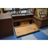 A Vintage Carpenters Work Box Containing Various Chisels, Record Plane and Other Tools, 63.5cm Wide