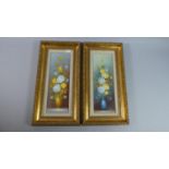 A Pair of Gilt Framed Oils on Board, Still Life Flowers