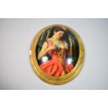 A Brights of Nettlebed Reproduction Oval Wall Hanging Depicting Edwardian French Maiden After C