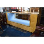 A Glazed Shop Display Cabinet with Brass Yard Rule and Metric Rule, 183cm Long
