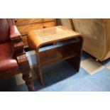 A Bent Walnut Occasional Table with Stretcher Shelf, 54cm Wide