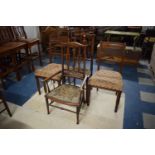 Two Edwardian Ladies Side Chairs and a Pair of Mahogany Framed Chairs